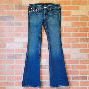 True Religion Joey Twisted Seam Flare Jeans World Tour Women Size 29